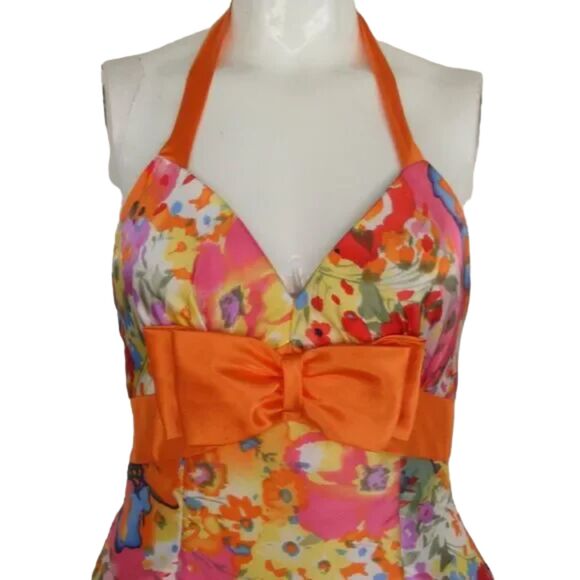 Gunne Sax Prom Dress, Jr 5, Colorful, Jessica McClintock, Halter, - Picture 2 of 10